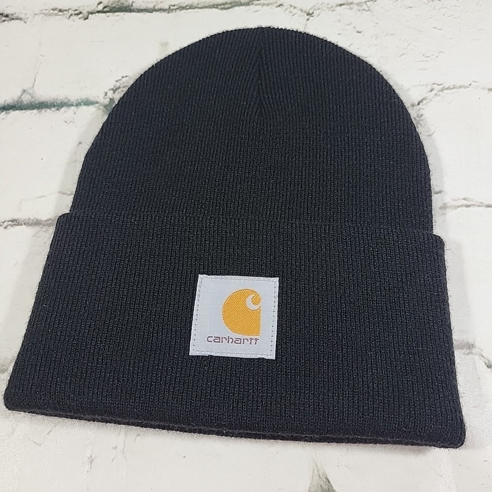 Carhartt A18 Beanie Hat Unisex One Size Black Stretch Workwear Cap